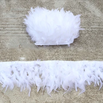 2Meter/Veľa Turecko Marabu Peria Fringe Orezávanie 10-15 cm Dekoratívne Biele Oblaky pre Svadobné Party Šaty, Oblečenie, Doplnky