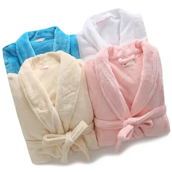 Teplé Bežné Nightgown Zimné Nový Domov Oblečenie Pár Kimono Šaty, Flanelové Mužov Sleepwear Coral Fleece Unisex Župan Šaty