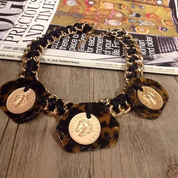 Amorita Vintage boutique zlato horsehead náhrdelník pre ženy