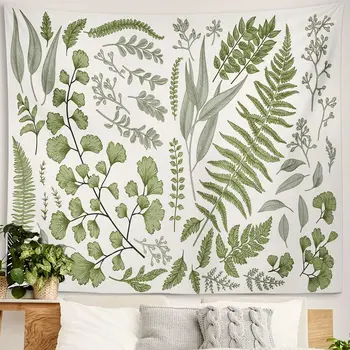 Botanická Polyester Textílie Gobelín s Kvetinovým Zelená Biela Jar Stene Visí Gobelín,Denne Dekoratívne Gobelín pre Spálne