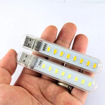 Nové Užitočné Mobile Power USB LED Lampa 8 LED Lampy, Osvetlenie Počítača Nočné Svetlo