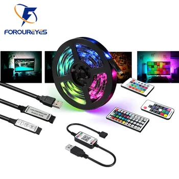 RGB Led Pásy 5V USB Farebné 30LEDS/M, SMD 5050 Flexibilné Smart APP 3/17/24/44 Kľúče Nepremokavé Svetlá Pre TV Podsvietenie Izba Dekor