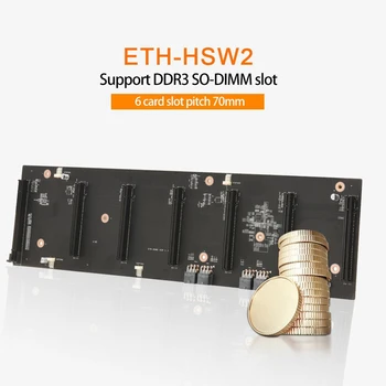 ETH-HSW2 BTC Ťažba Doska Set s 128G SSD+8G DDR3 RAM+6X8Pin Napájací Kábel 6 Kariet PCIE X16 Slot Grafickej Karty 70 mm