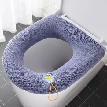 Domácnosti štyri sezóny univerzálny wc vankúš pribrala zimné wc sedadlo umývateľný pletené wc vankúš.