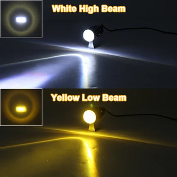 Vyžarujúce Žlté svetlo a Biele Svetlo LED Reflektor, Pomocné Svetlo pre Motocykle, Autá, Sada 2 ks