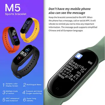 M6/M5 Smart Hodinky Športové Fitness Náramok Sledovanie Tepovej frekvencie, Krvného Tlaku Monitor Muži, Ženy, Športové Smartwatch Pre IOS a Android