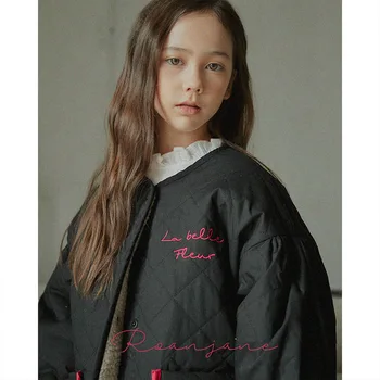 Jesenné Zimné Dievčenské Obojstranná Bunda Kórejský Obľúbený Kvet Obloženie Kabát Môžete Nosiť Deti Móda Šály, Teplé Oblečenie Oboch Stranách