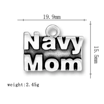 Môj tvar Rodiny Podiel Á Slovo, Písmeno, Prívesky Navy Mama Prívesok Správu Kúzlo pre šperky, takže 20pcs/veľa Nového