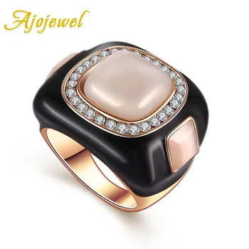 Ajojewel Luxusná Veľká Koktail Prstene Pre Ženy, Luxusné Semi-precious Stone Šperky Dámske Krúžok Veľkoobchod Bijoux