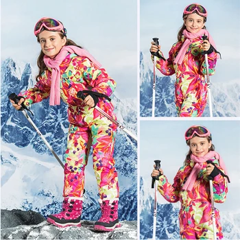 -30 stupňov Deti Oblečenie Set sa Chlapci Dievča Detský Snowboard Ski Oblek Nepremokavé Vonkajšie Športové Bundy Jumpsuit Snowsuit TZ37