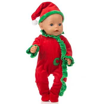 Červená voľný čas kombinézach Doll Oblečenie vhodné Pre 43 cm baby Doll oblečenie reborn Bábiky Príslušenstvo