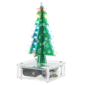 DIY Farebné Jednoduché Výrobu LED Svetlo, Akryl na Vianočný Stromček s Hudbou Elektronické Učenie Modulu