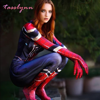 Ženy Spider Dievča Železa Spider Kostým Super Zentai Hrdina Vyhovovali Halloween Kostýmy Strany Fantázie Anime Šaty
