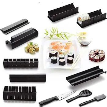 10 Ks/Set Sushi Ryže Loptu Tortu Roll Zeleniny, Mäsa Navi Formy Maker Sushi Auta Sushi Tools Multifunkčné Zariadenia Plesne urob si sám