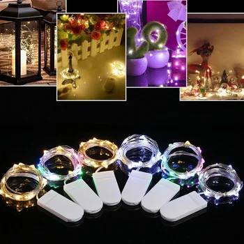 1M Nepremokavé Víla Svetlo CR2032 Batérie, LED Mini Vianočné Svetlo Medený Drôt String Svetlo Pre Svadby, Vianočné Girlandy Strany