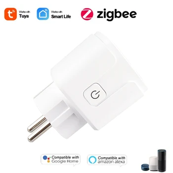 ZigBee Smart Plug EÚ 16A Adaptér Napájania Monitora Časovač Zásuvky Tuya Hlas, Diaľkové Ovládanie domácich Spotrebičov Pre Alexa Domovská stránka Google
