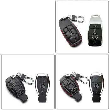 New Horúce Predaj Kožené Kľúča Vozidla Kryt Keychain Prípade Na Mercedes Benz CLS CLA GL R SLK AMG A B C Trieda Diaľkové Držiak na Príslušenstvo