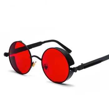 Steampunk slnečné Okuliare Módne RetroWomen Okrúhle Okuliare Značky Dizajnér Vintage Parný Punk Slnečné Okuliare oculos gafas de sol UV400