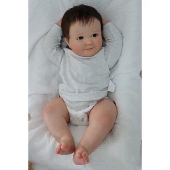 24 inch Reborn Baby Doll Batoľa júna Spať Bábiku Realisticky Mäkká Plyšová Telo Bábiky s Genesis Farba Viditeľné Žily Viacnásobné Vrstvy