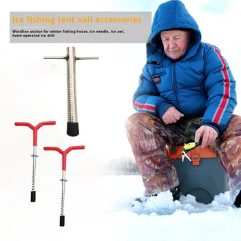 Vŕtačka Zimné Stan Kolíkov Ice Rybárske Auger Pevné Rybársky Prút Držiteľ Skrutku Na Nechty, Cestovanie Jednoduché Prenášanie Prenosných Častí