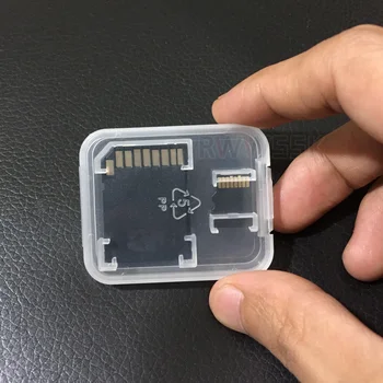 2v1 MicroSD SDHC SDXC Pamäťová Karta Jasné, Plastové Úložný Box Držiak na Mobil, Fotoaparát TF Karty, Transparentné Prípade Kontajner