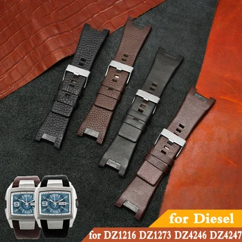 Originálne Kožené Watchband 32mm pre Diesel Hodinky Remienok pre DZ1216 DZ1273 DZ4246 DZ4247 DZ287 Mäkké Priedušné Zápästie Band Náramok