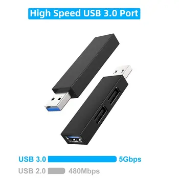 USB 3.0 HUB Adaptér Extender Mini Splitter 3 Porty pre PC, Notebooku Macbook Mobilný Telefón Vysokej Rýchlosti U Diskov Kariet na Pevný Disk
