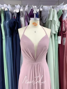 Prášok Ružový šifón Dlho Flash Večerné Šaty 2022 tvaru Záhybov rôznych farieb Pravdivý obraz luckgirls prom šaty mocini na mieru