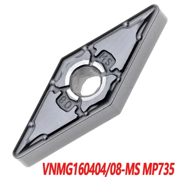 Originálne VNMG VNMG160404-MS MP735 VNMG160408-MS 10pcs CNC sústruhu Vloženie Karbidu Vložiť Dovezené Z Japonska Vysoko Efektívne