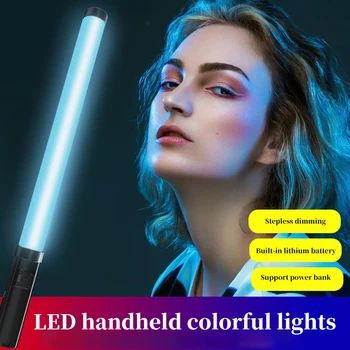 RGB Ručné LED Fotografie Svetlo Stick s USB Nabíjateľné vstavanej Batérie Prenosný Flash Vyplniť Lampa Video Osvetlenie Trubica