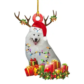 1PC Drevené Vianočné Psa Roztomilý Visí Klobúk Psa Vianočný Strom Prívesky, Ozdoby Deti Darček DIY Dreva Remesiel Vianočný Večierok Dekorácie