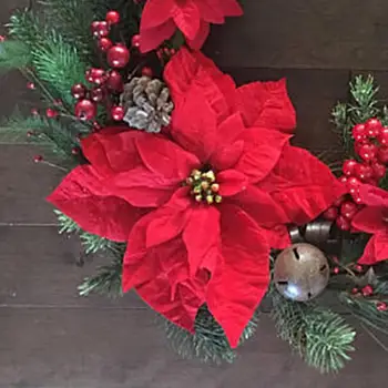Hot Predaj Vianočný Veniec Umelý Rastlinné Ratanový Kruhu Dekorácie Simulácia Falošné Kvet Dverí Visí Veniec Pre Domáce