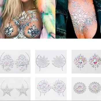 Lesk Tvár Šperky Nálepky Dočasné Tetovanie Electronic Music Festival Strany Tvár Make-Up Nástroje Akryl Vložiť Diamond Nálepky