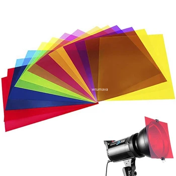 30 cm Farebné Prekrytia Transparentnosti Farba Film Plastové dosky Oprava Gél Svetlo Filter List pre Video LED Svetelné Štúdio Flash