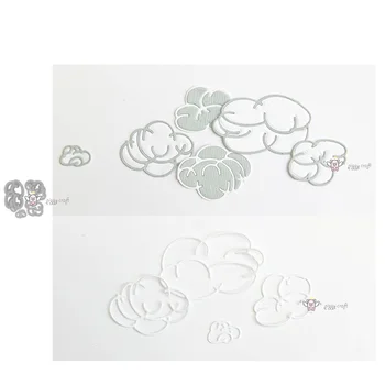 Mmao Remesiel Kovové Oceľové Rezacie Zomrie Nové 4Pcs Cloud dekorácie, Šablóny Pre DIY Scrapbooking Papier/foto Karty Razba Zomrie
