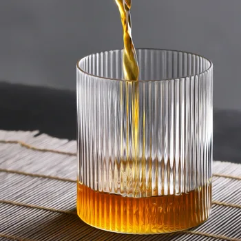 Vertikálny Vzor Kávy Sklo Rovné Vysoký Borosilikátového Šťavy Mousse Sklo, Whisky Pivo Jednej Vrstve Okuliare