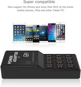 Multi Porty Rozbočovač USB Nabíjačku Stanice 12 24 60 Porty Plnenie Smart Sieťovej Nabíjačky Rýchlo nabíjacia Stanica pre iPad, iPhone USB Zariadenie