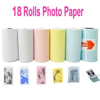 18 Kotúčoch Farba Biela Tepelný Papier štítok Papier Samolepka Papier Pre PeriPage PAPERANG Foto Tlačiareň Mini Obrázky Tlačiareň #R50