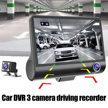 Automobilové Dvr Dash Cam 3 Fotoaparát Zariadenie 4.0 Inch Dual Objektív, Video Automatické Zobrazenie Rekordér Rekordér Dvr Zadné E-ace Podporu X2z6