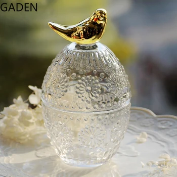 Nordic Light Luxusné Tvorivé Sklo Skladovanie Jar Dekorácie s Vekom Dekoratívne Jar Skladovanie Jar Zlatý Vták Ploche Dekorácie