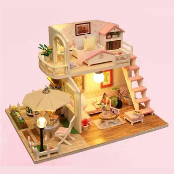 1:12 Miniatúrny domček pre bábiky 3D Drevený Nábytok DIY Hádanky Miniatúrne Doll House Model Drevený Nábytok, Stavebné Bloky, Hračky