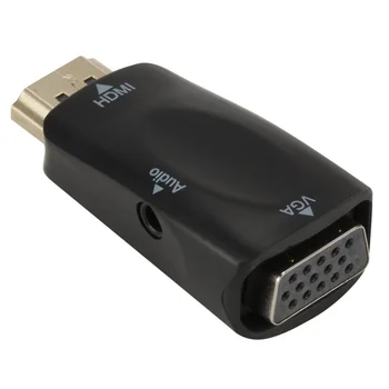 Kompatibilný s HDMI Samec na VGA Žena Adaptéra Audio Kábel Converter FHD 480P 720P 1080P PC, Notebook, TV Box obrazovky Počítača, Projektora