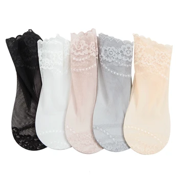 2020 Nové Módne Ponožky Ženy, dievčatá v lete mäkké, tenké Krátkej Trubice Čipky Gázy Ponožky Transparentné