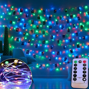 LED Girlandy Víla Svetelný Záves Svetlo String Flash Vianočné Dekorácie Pre Spálne Svadobné Party Dovolenku Vonkajšie Záhradné Svetlo