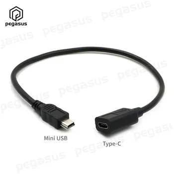 Mini USB 5 Pin na Typ-C Mužov a Žien vysokorýchlostný Dátový Kábel