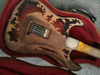 Pôvodné Vintage Sunburst Relikvie Zostáva Elektrickú gitaru, Ručné SRV vo Veku Relikvie St Elektrická Gitara S Jelšové telo,V tom, čo fotografie
