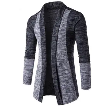 Nové retro pánske sveter pánske cardigan šitie kontrast farieb dlhým rukávom slim-fit sveter bunda vonkajšie nosenie univerzálne uchytenie