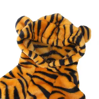V zime Teplé Tiger Štýly Pajama Pre Psa Noc oblečenie Jumpsuit Zime s Kapucňou Long-Sleeve Pet Kostým domáce zvieratá