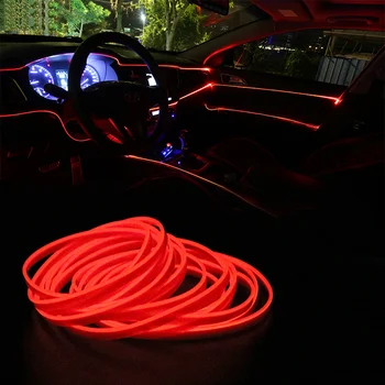 3M Auto Atmosféru Dekoratívne Lampy Auto LED Pásy EL Osvetlenie DIY Drôtených Lán a Flexibilné Neónové Svetlo Interiéru Vozidla Príslušenstvo