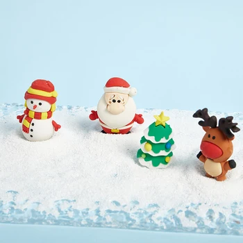 Vianočné detí dary Santa Claus tvar gumu cartoon tvar gumu študent tvorivé papiernictvo ceny kancelárske potreby